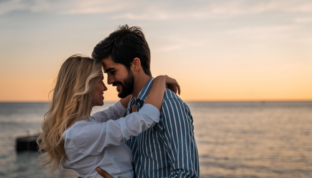 couple on alabama's gulf coast beach