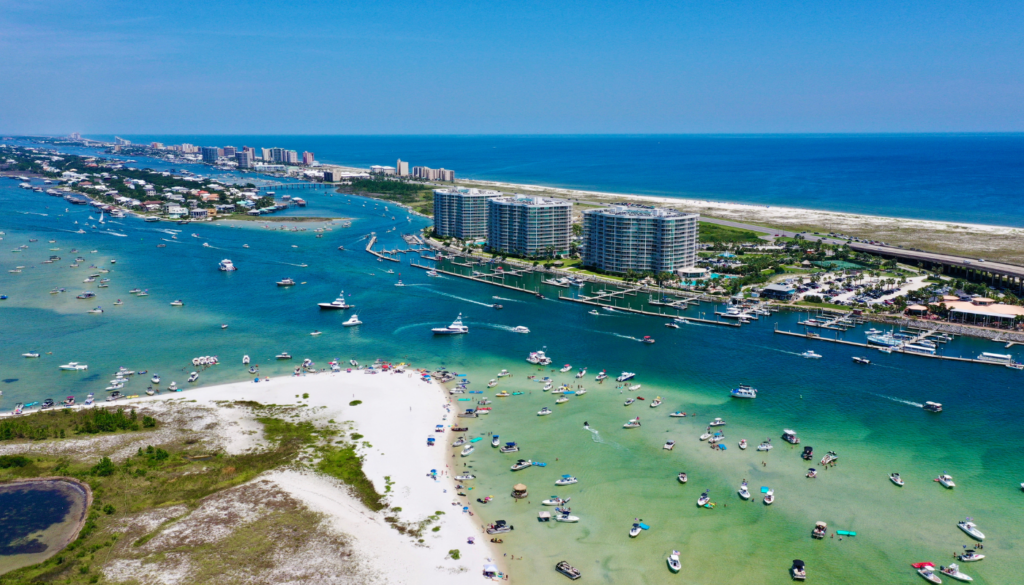 aerial view of perdido key in alabama