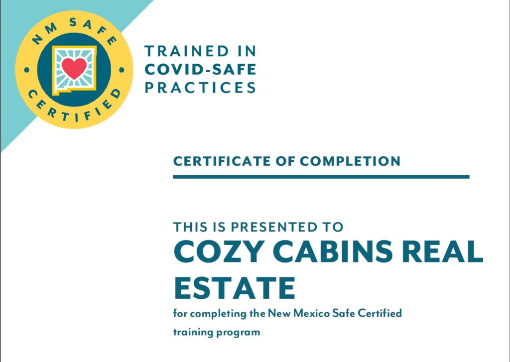 Cozy Cabins is New Mexico Safe Certified!