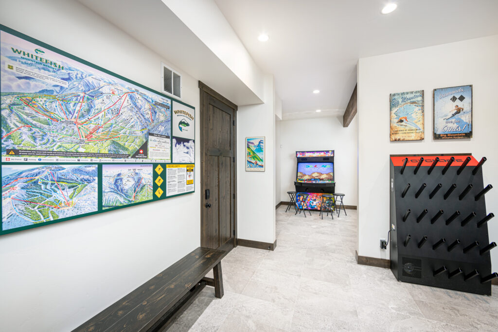 The Tamarack ski locker and game room