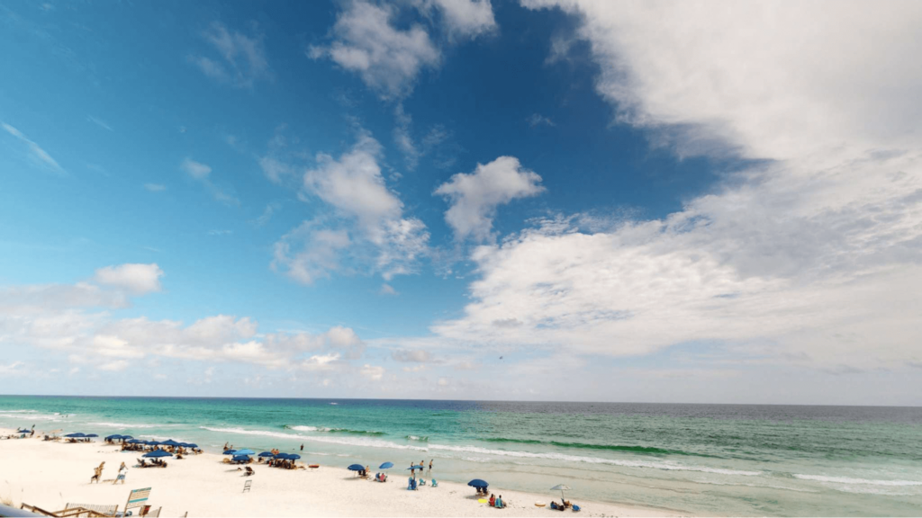 People relaxing on the beach in Destin