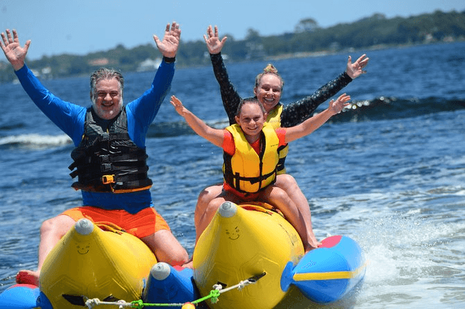 A perfect family-friendly holiday in Destin - banana boat ride