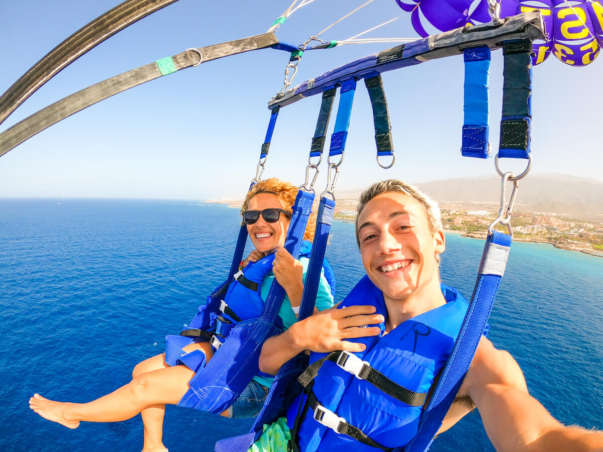 Couple Parasailing in Destin