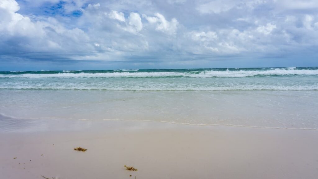 White sand and blue waters at Henderson Beach State Park