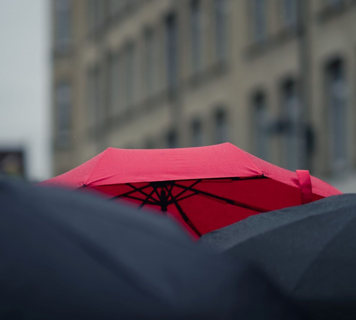image of red umbrella