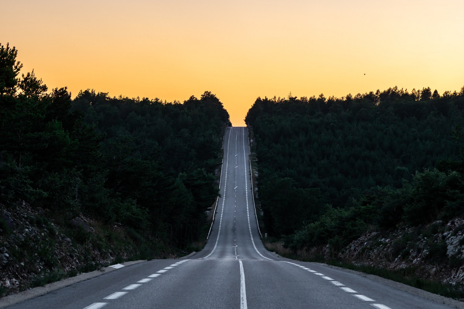 sunset road journey