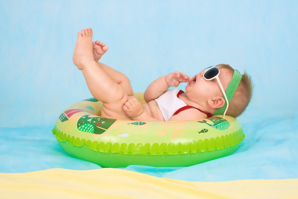 image of baby swimming