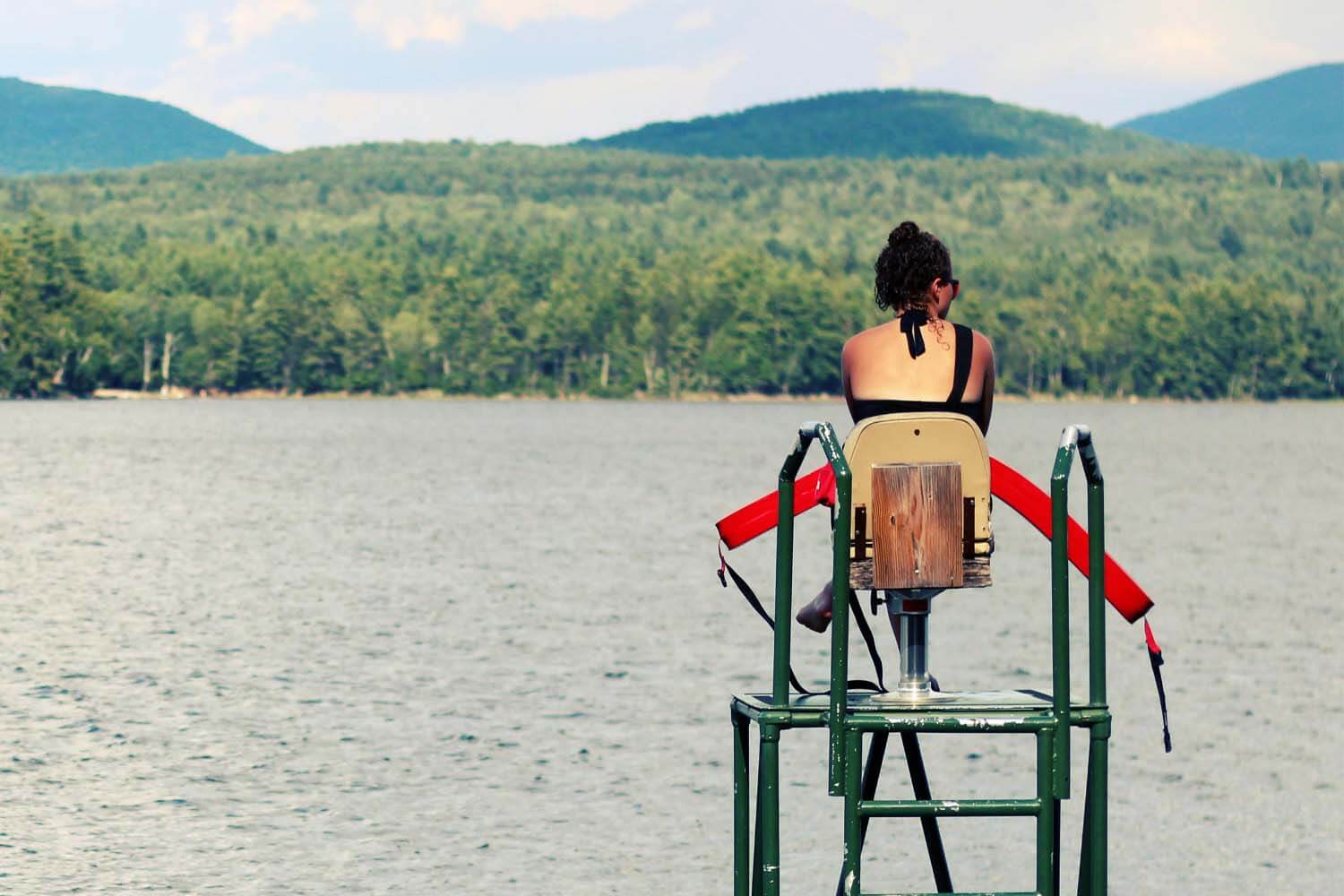 image of woman at sea side