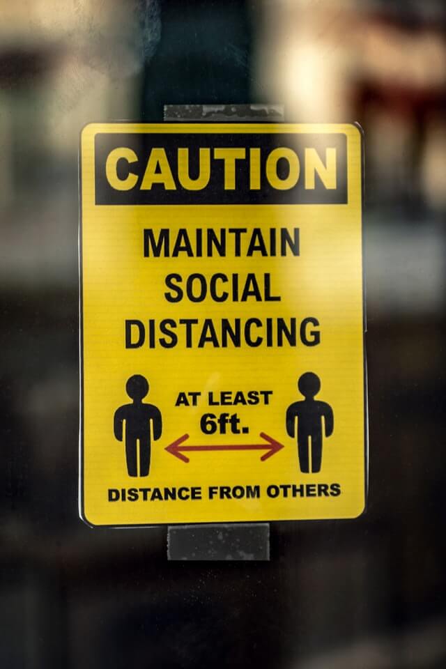 image of social distancing caution