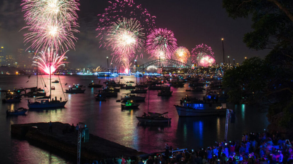 Fireworks at Mosman, Sydney, New Year's Eve