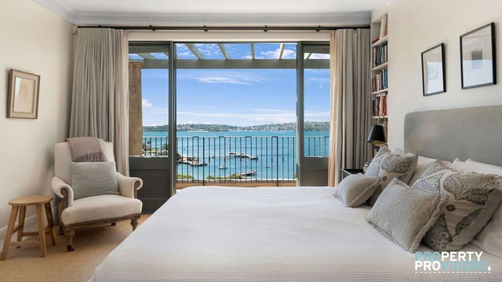  A bedroom overlooking the Northern beaches in Sydney, Australia