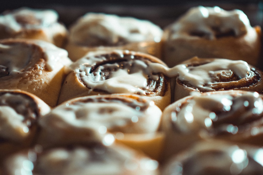 pan of cinnamon rolls