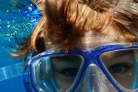 Snorkeling under water