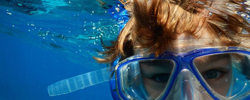 Snorkeling under water