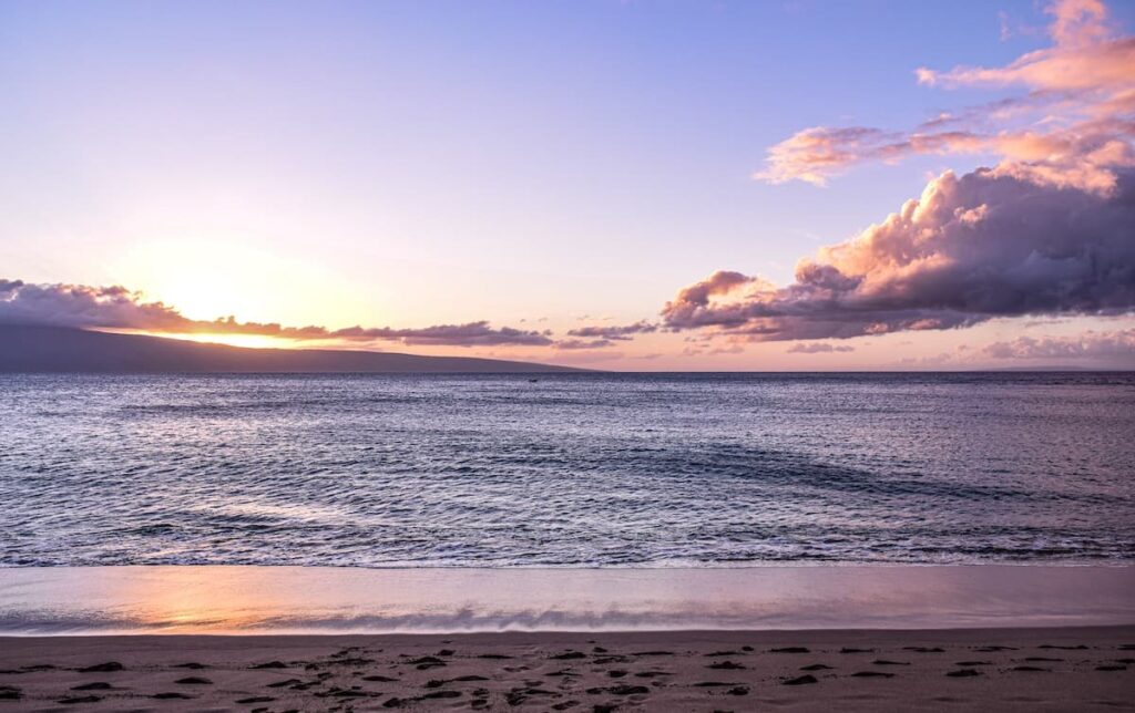 Sunset at the beach on Maui