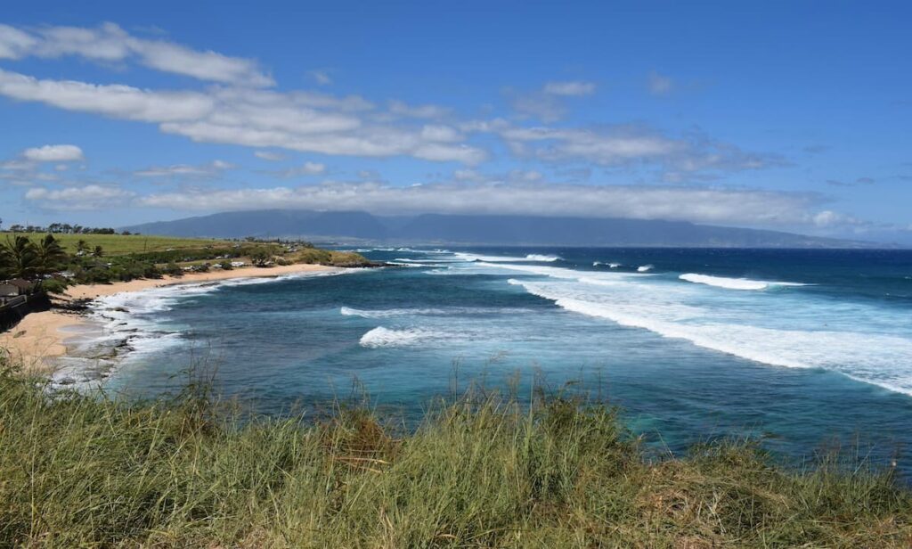 Maui beach on a warm sunny day which can be experienced in Maui in February