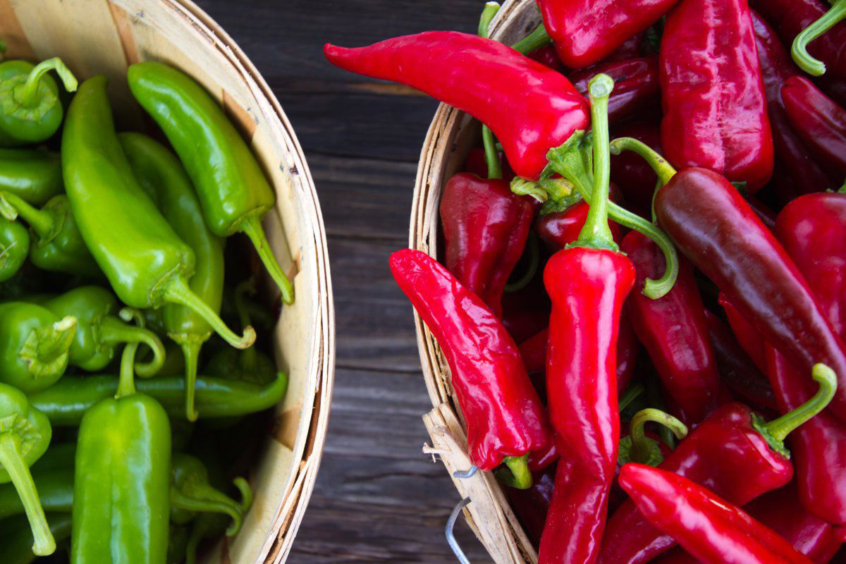 image of red and green peppers