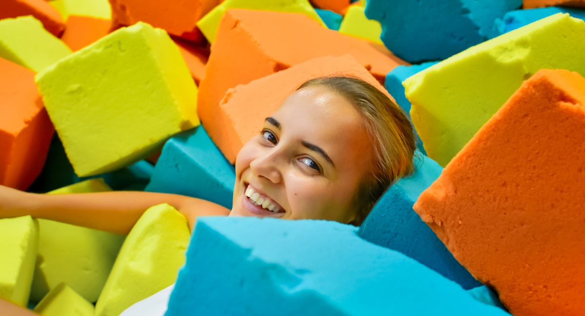 Woman at trampoline park