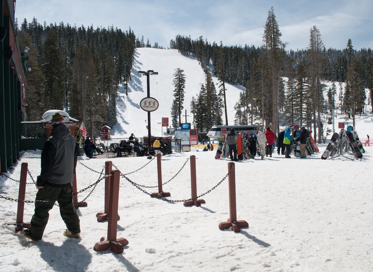 Sierra-at-Tahoe in South Lake Tahoe, a popular snowboarding destination known for its welcoming, laid-back atmosphere and varied terrain