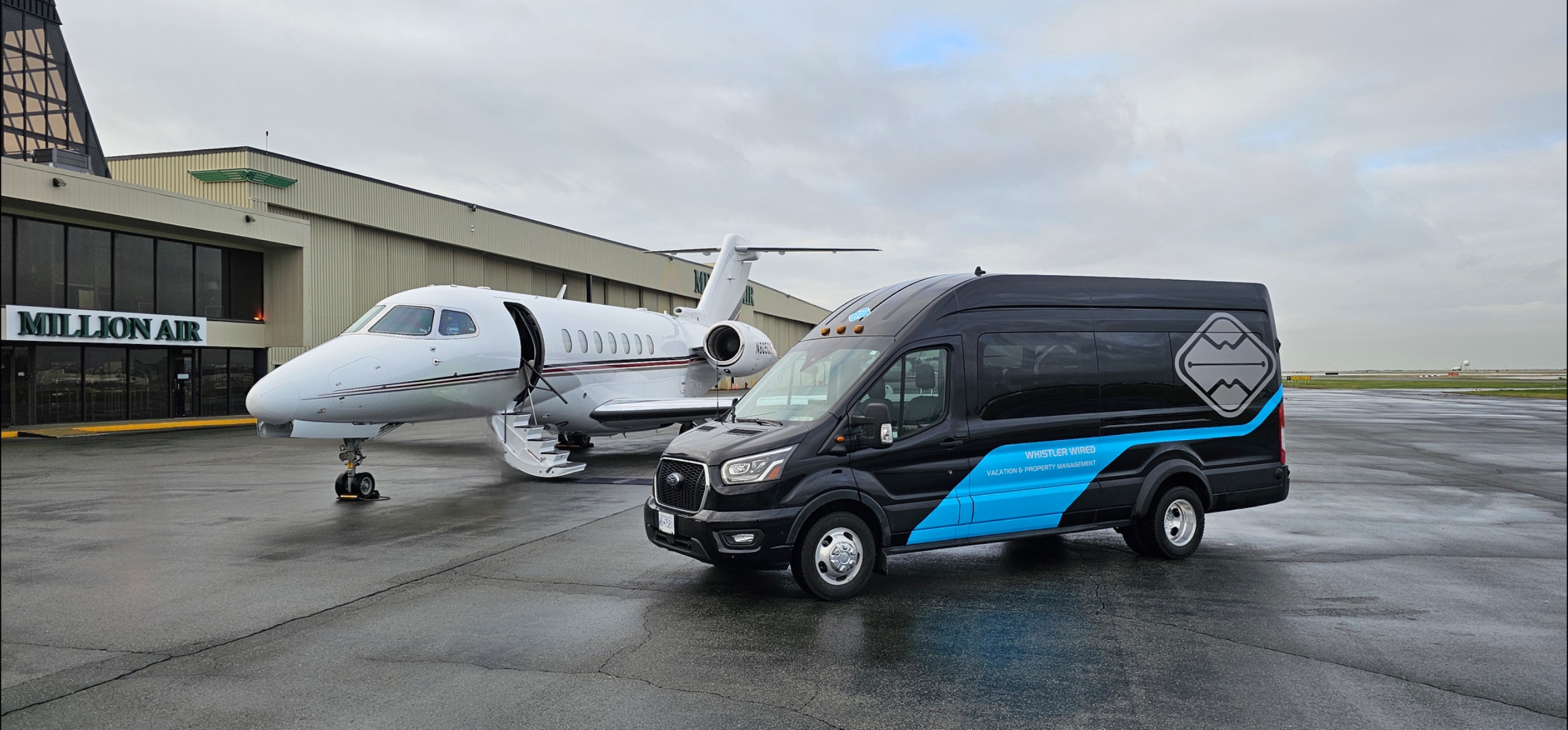 Transit Van with Private Jet