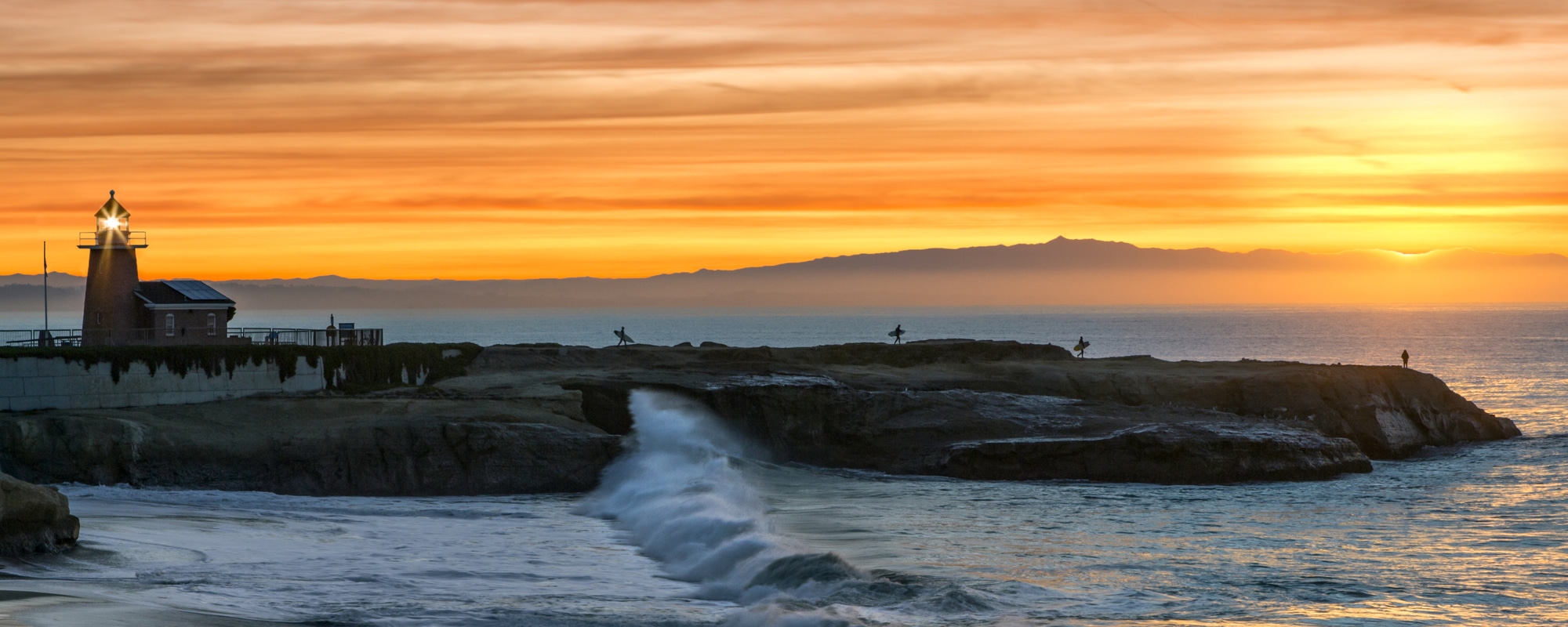 Santa Cruz coast at sunset