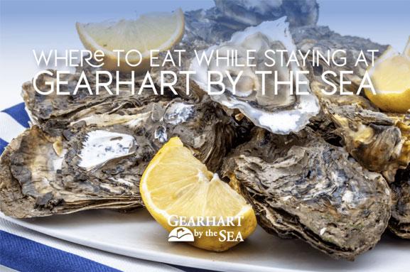 Gearhart Restaurants Guide with raw oyster