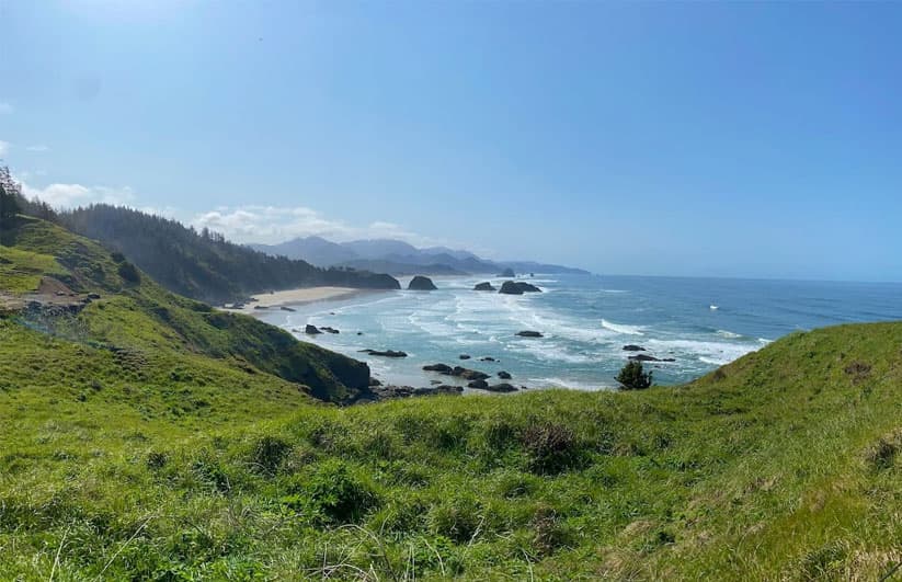 View from a hiking trail in Ecola State Park