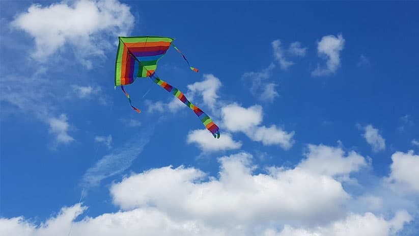 Flying kite at Gearhart Beach