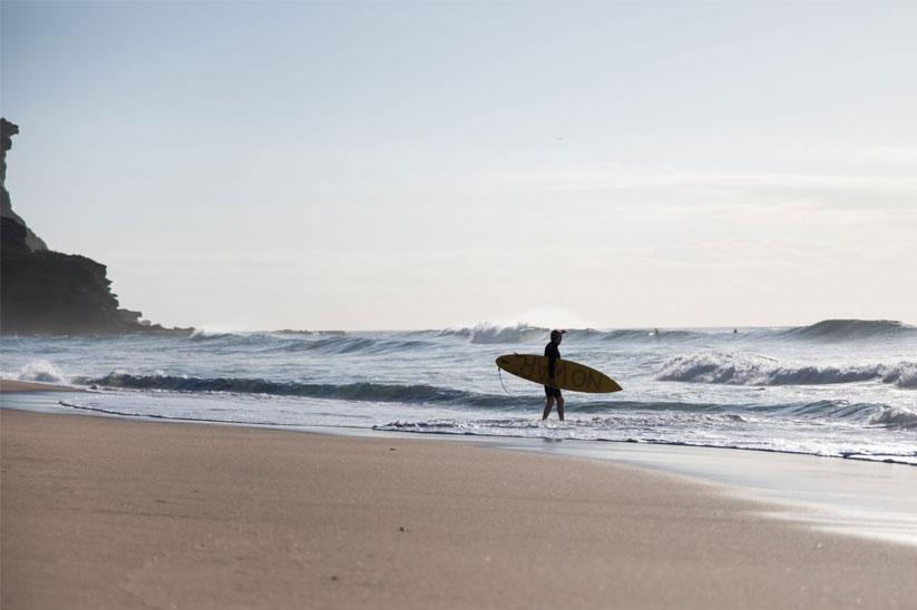 Surfing at Gearhart Beach, Oregon coast line