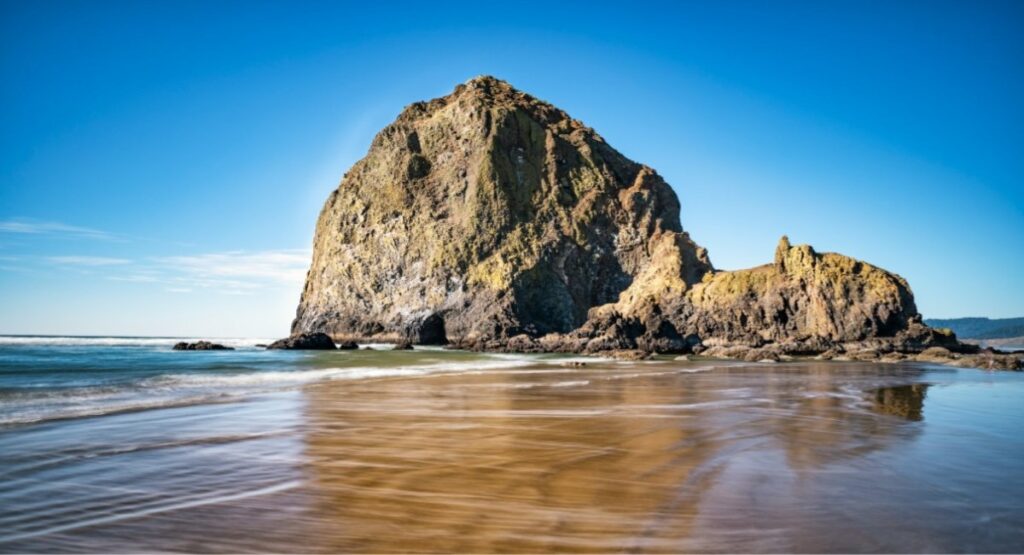 Haystack Rock at Cannon Beach, a popular day trip destination near Gearhart, Oregon