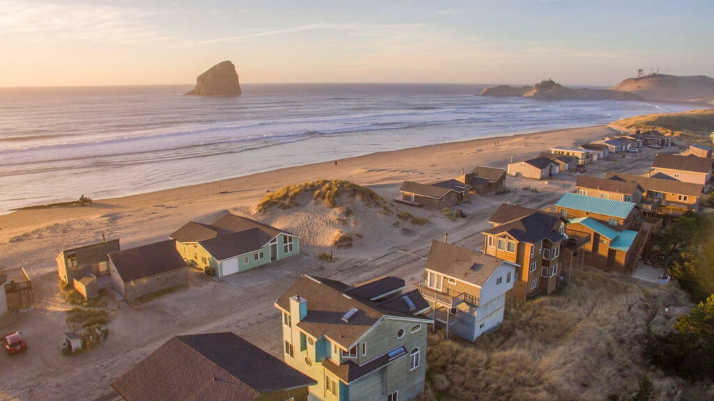 View of some Neskowin & Pacific City Oceanfront Vacation Rentals