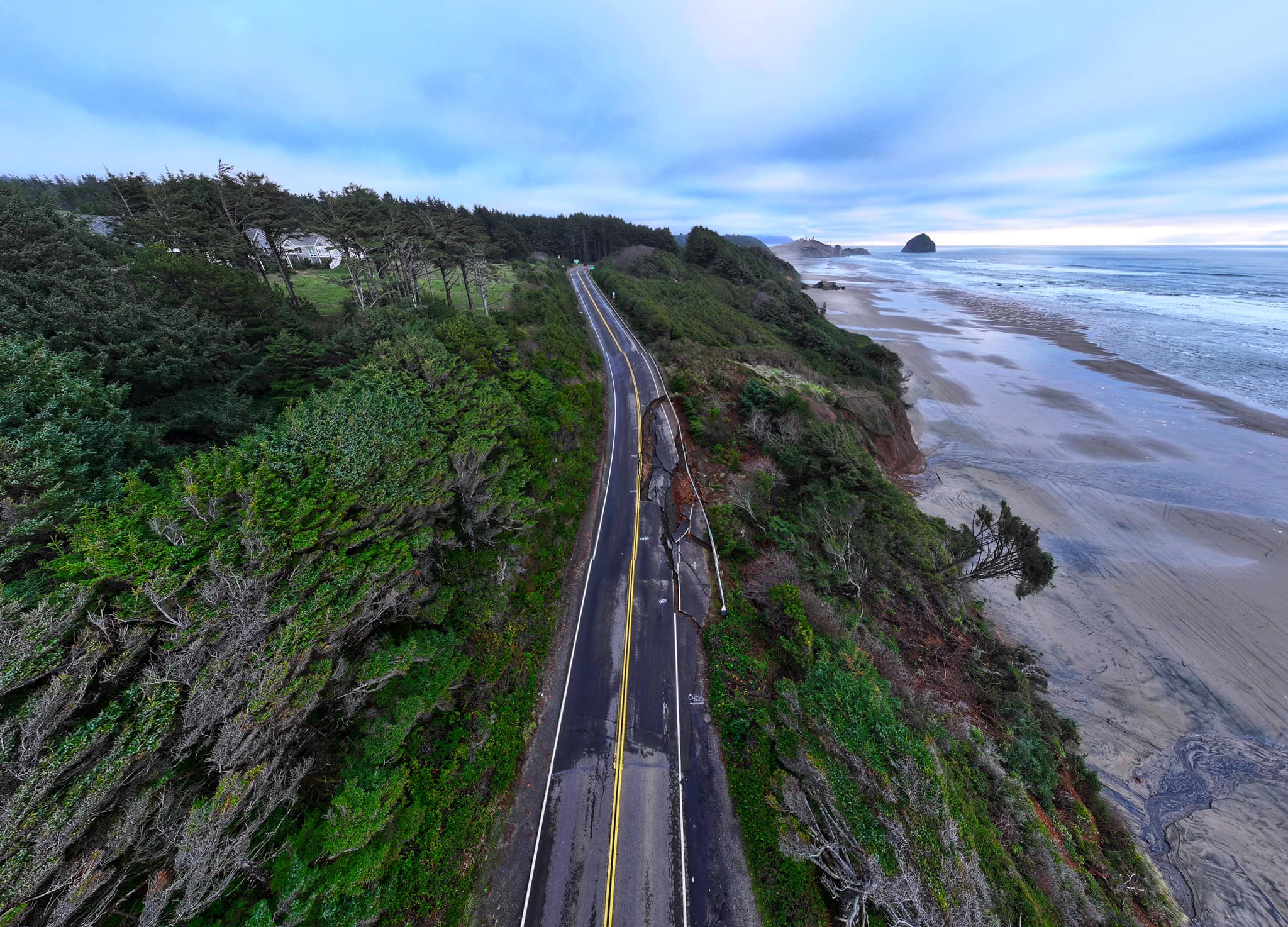 Pacific City to Tierra Del Mar, Sandlake Road Closure Kiwanda