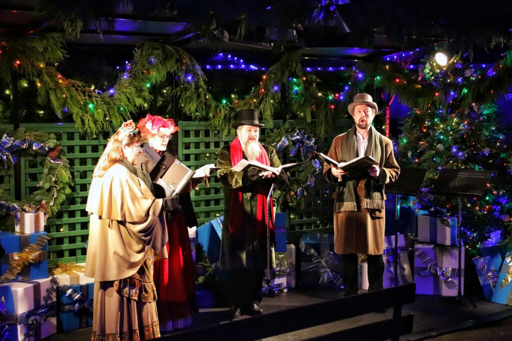 Traditional Christmas carollers at the Butchart Gardens 