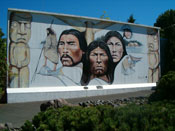 Chemainus Mural featuring striking Native Portraits