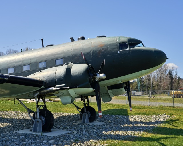 close up of heritage airplane in Comox - Comox Air Museum