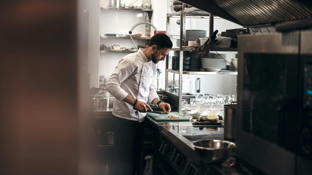 male chef in restaurant kitchen - sooke restaurant blog