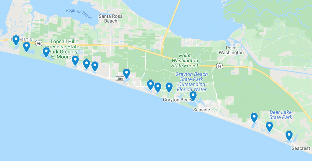 BellaMar Vacation Rental Properties Map